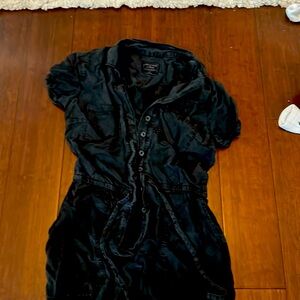 A&F ST Romper Button Up Black